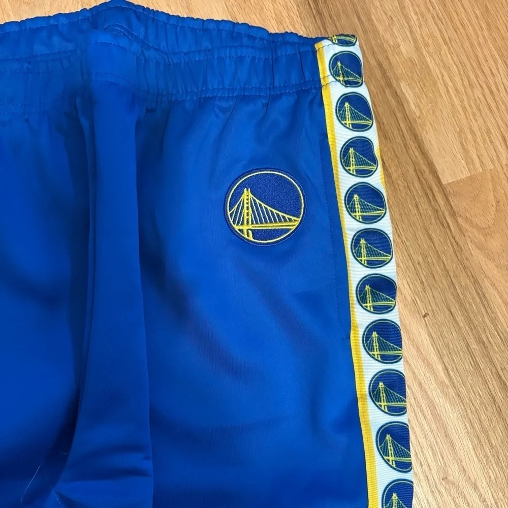 Golden State Warriors Blue Track Pants NEW Large XL NBA Basketball Blue Yellow